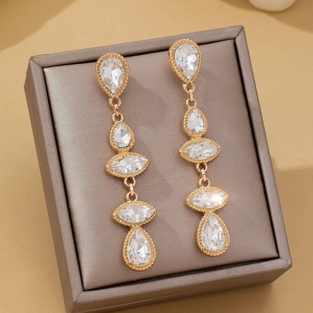 Shimmering Crystal Linear arrings