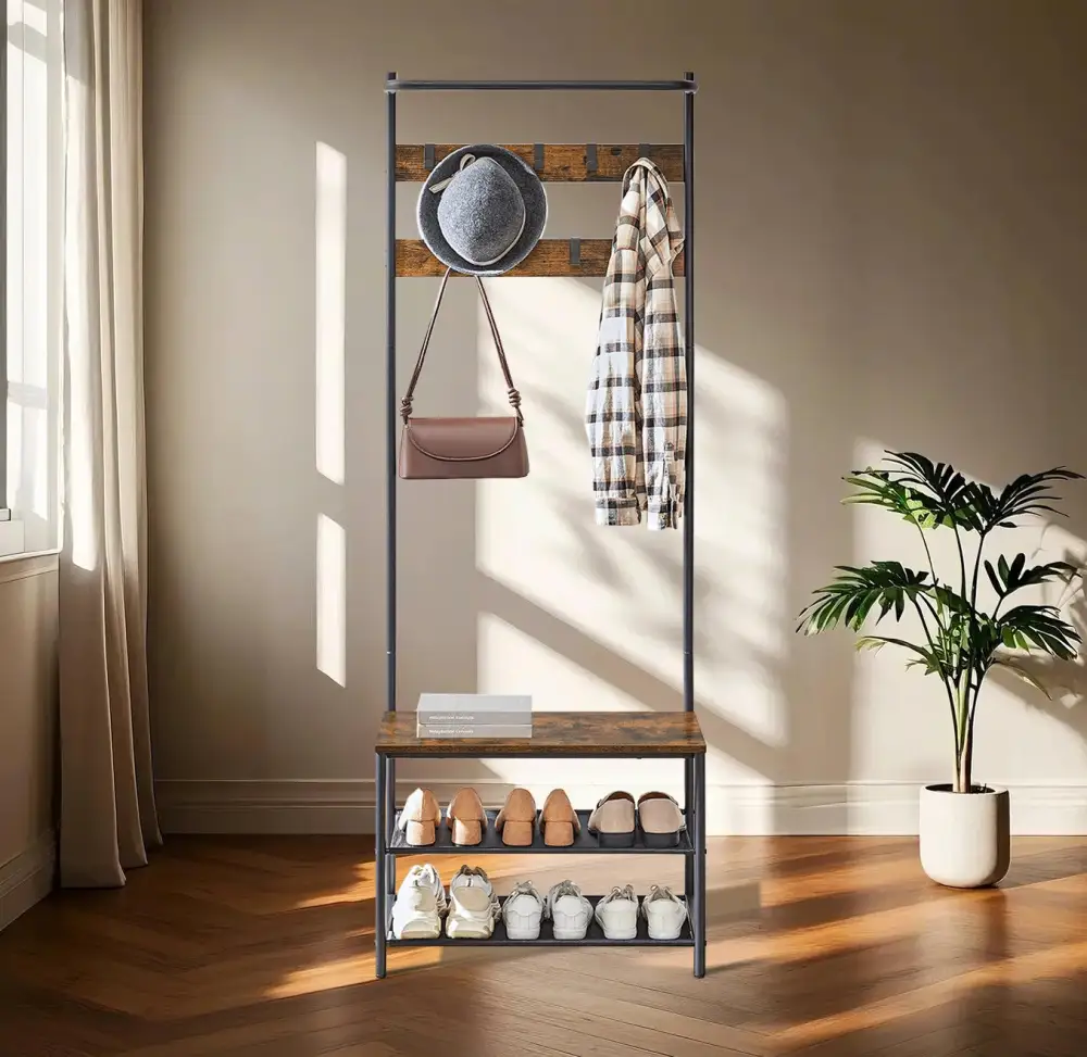 Entryway Hall Tree With Coat Bench