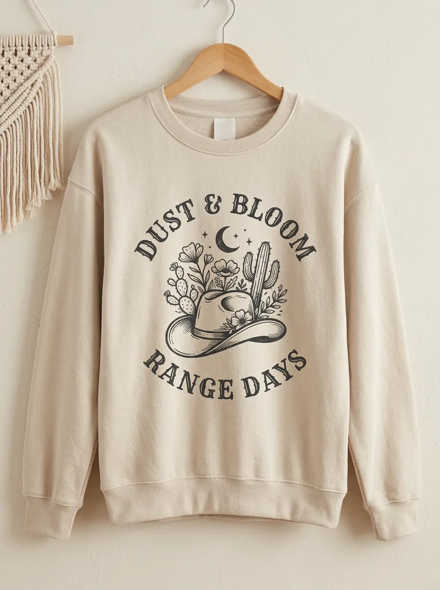 Cactus Women's Western Crew Neck Sweatshirt