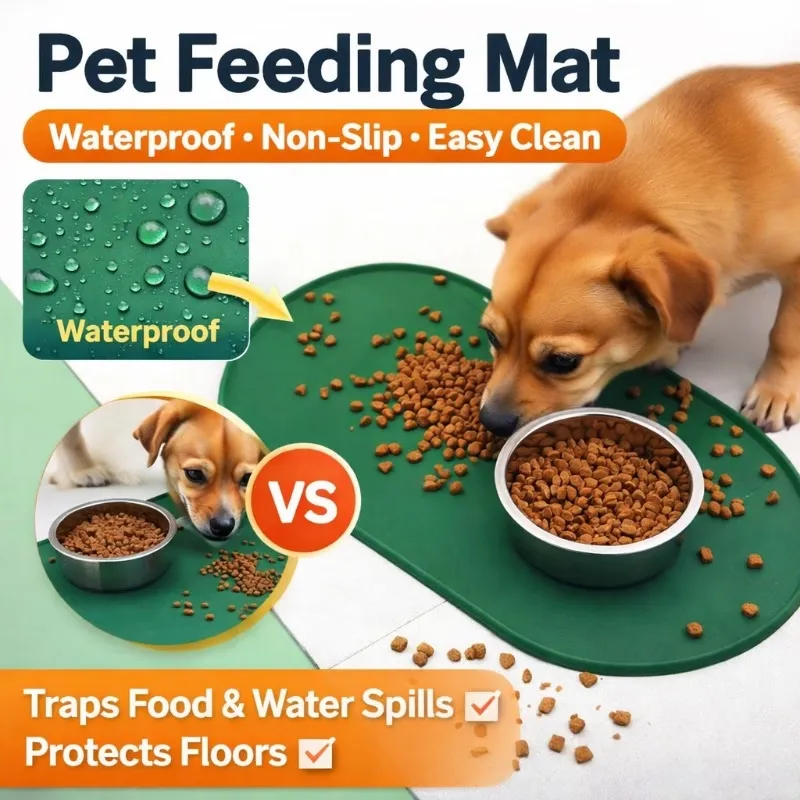 Oval Silicone Pet Food Mat