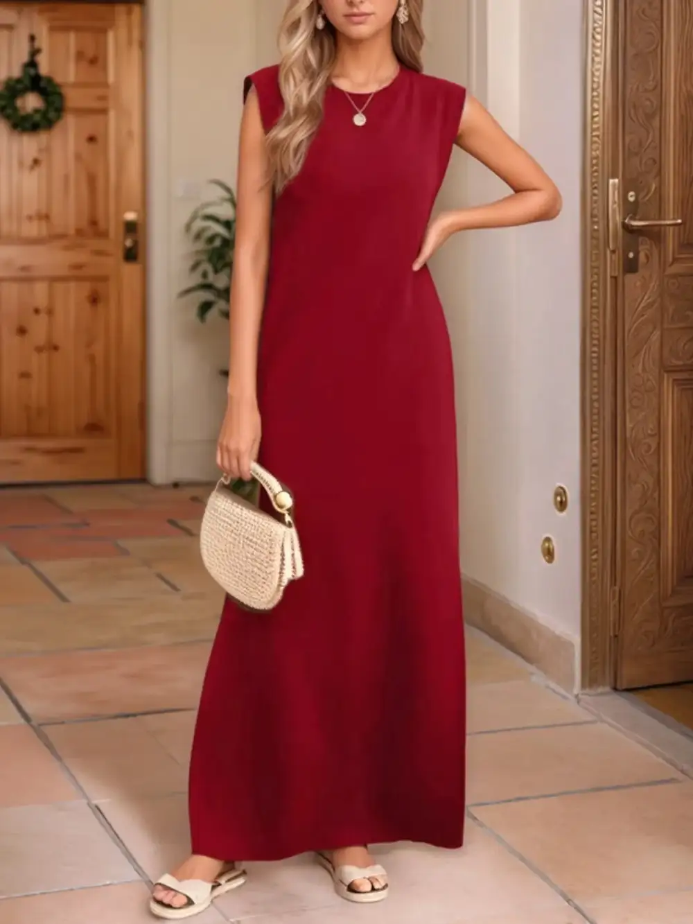 Tank Slit Round Maxi Dress