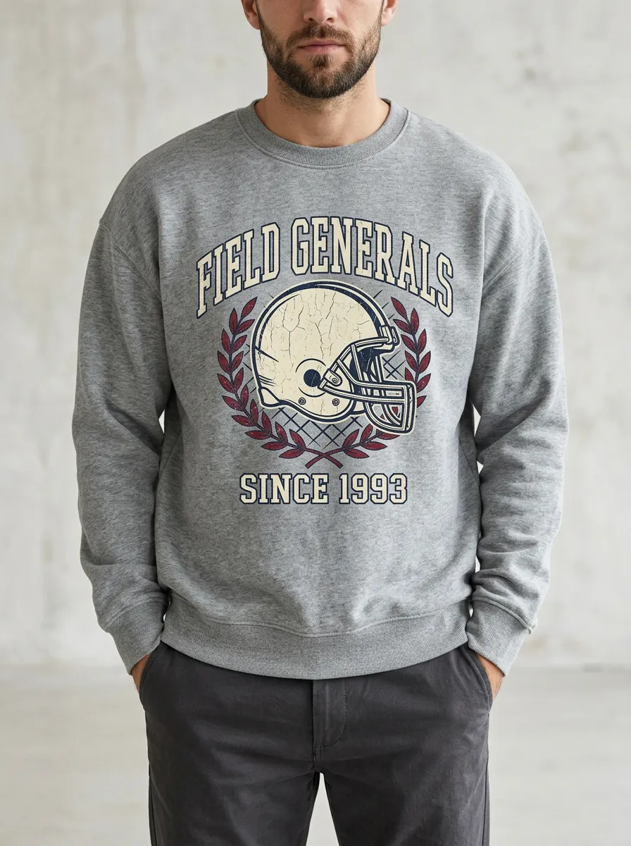 Men's Football Lover Field Generals Helmet Graphic Sweatshirt