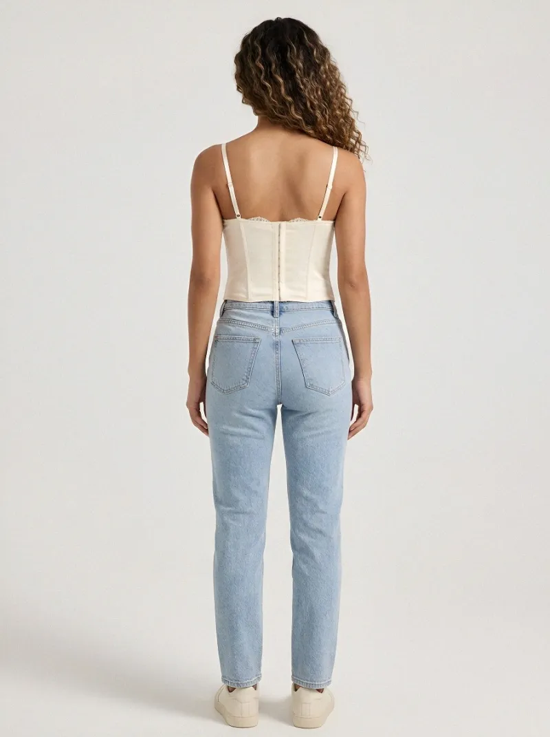 Floral Lace-Trim Elegant Women's Corset Top