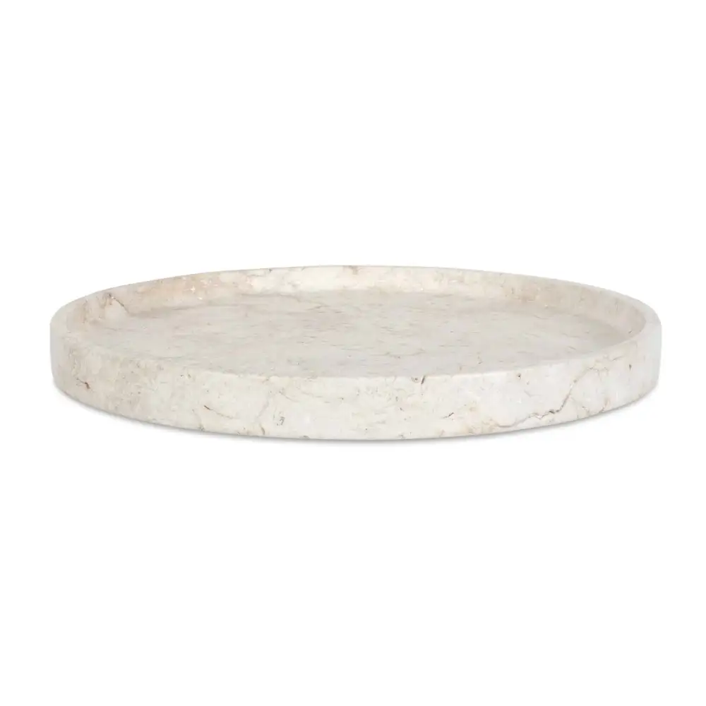 Travertine Round Indoor Outdoor Tray