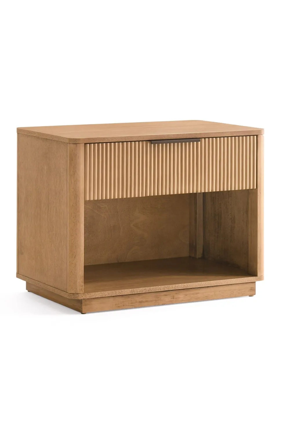 Reeded Wood Drawer Nightstand