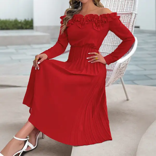 Women's Layered Pleated Bridal Dress