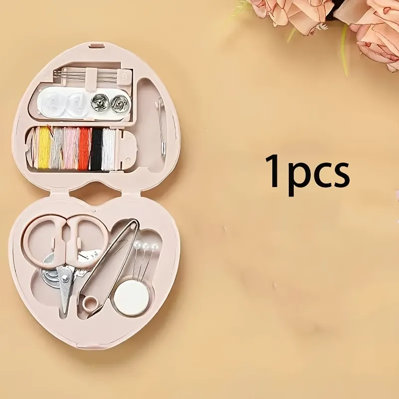 Portable Heart-Shaped Mini Sewing Set