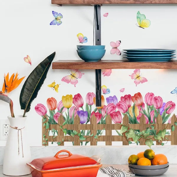 Tulip Butterfly Wall Decals