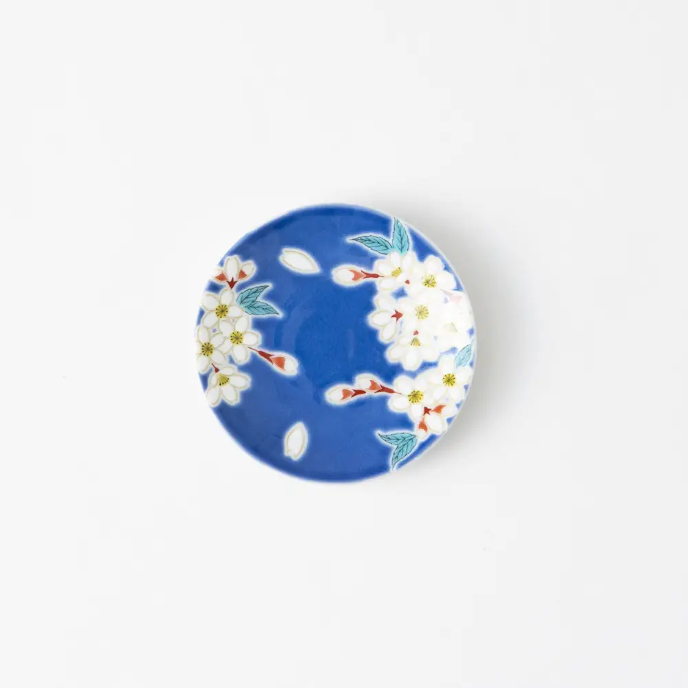 Refined Cherry-Blossom Floral Porcelain Sauce Plate