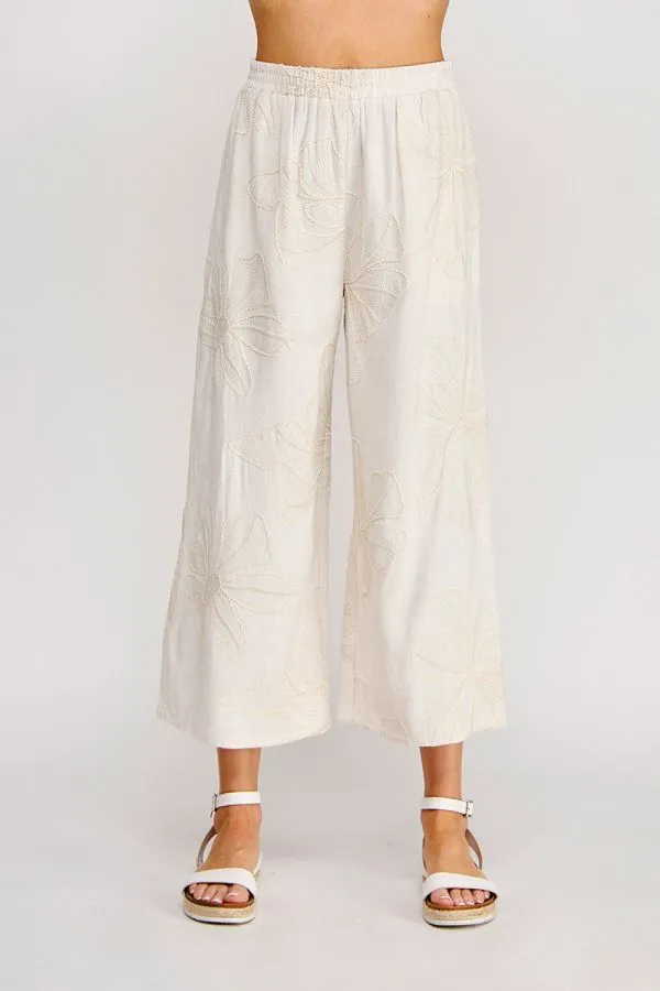 Embroidered Floral Pants
