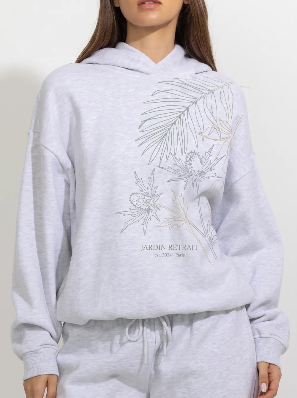 Women's Botanical Garden Jardin Retrait Floral Printed Hoodie