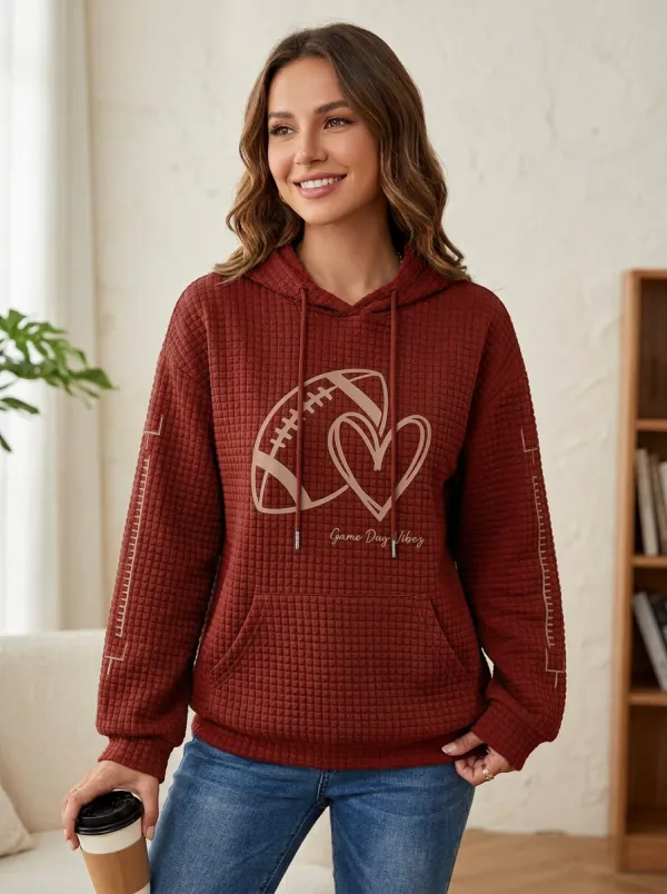 Women's Classic Gridiron Heart Day Graphic Hoodie