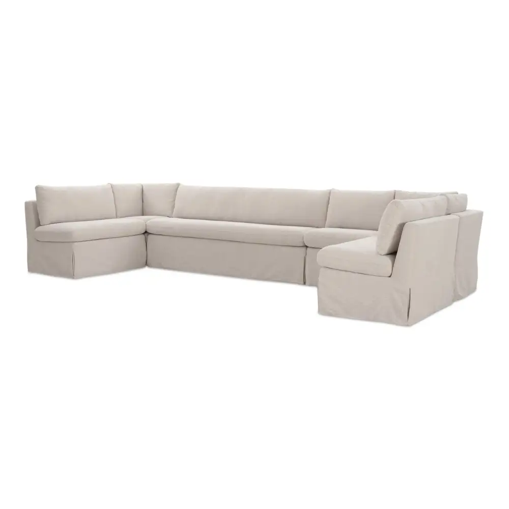 Contemporary U-Shaped Slipcovered Lounge Seating