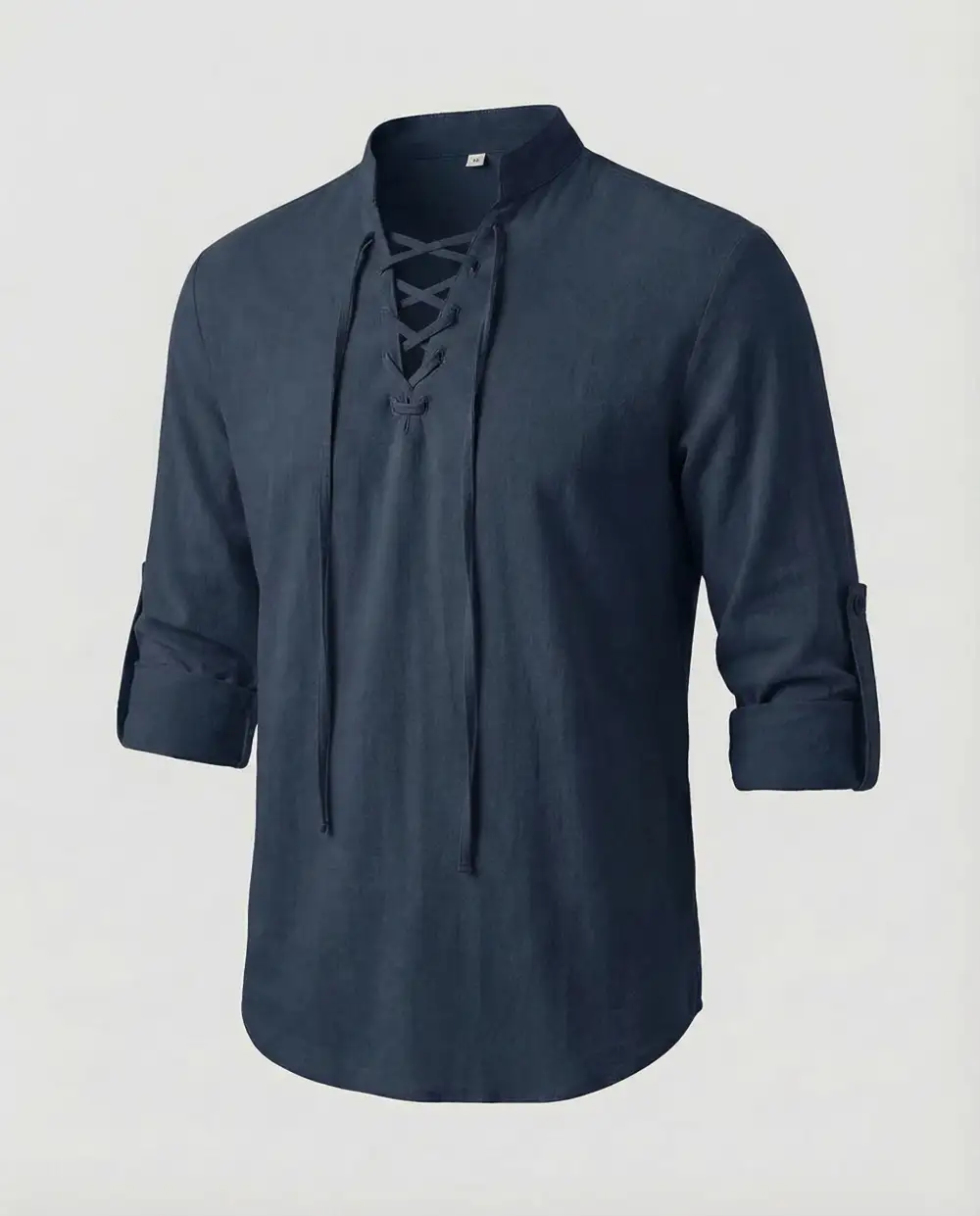 Men's Linen Shirt Lace Collar