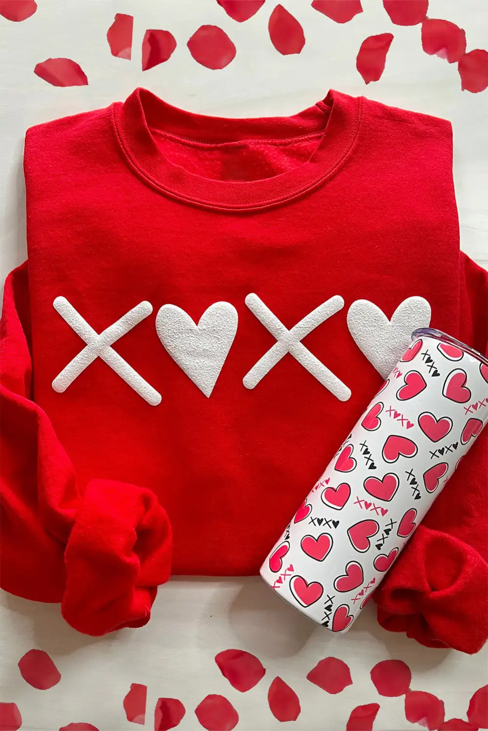 Puff XOXO Print Heart Sweatshirt