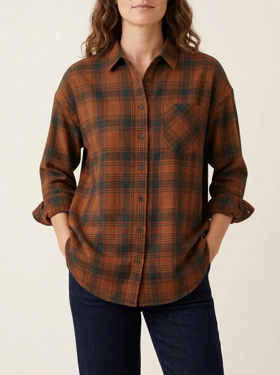 Everyday Plaid Checkered Plaid Long-Sleeve Shirt