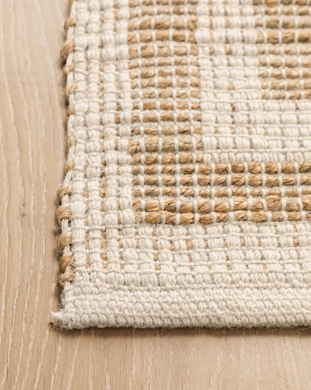 Cut-Square Handwoven Wool-Jute Area Rug