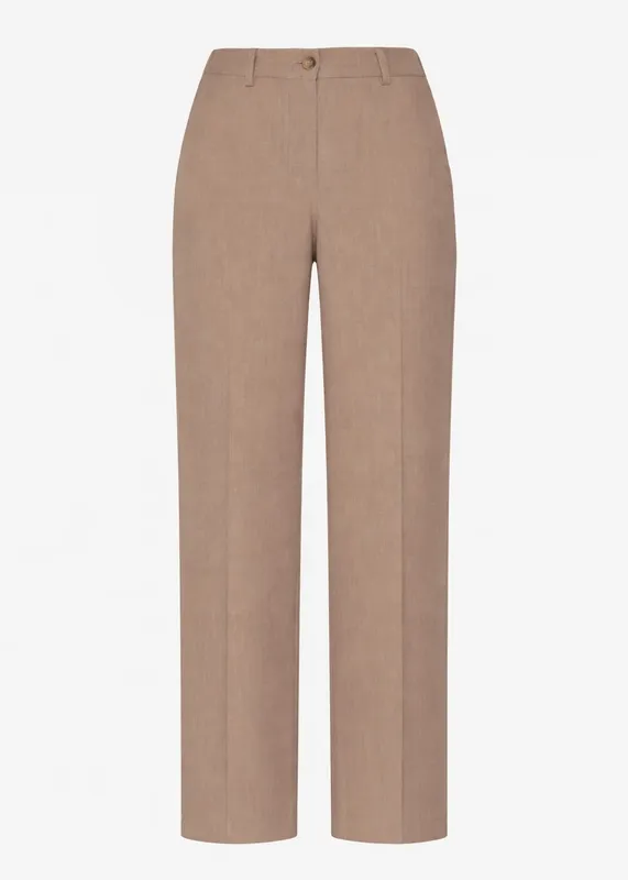 Dark Beige Leg Straight High Pants