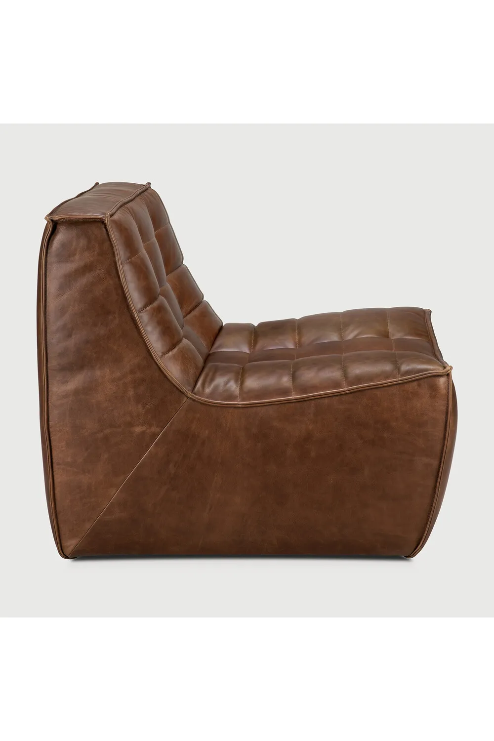 Structured Modular Leather Sofa