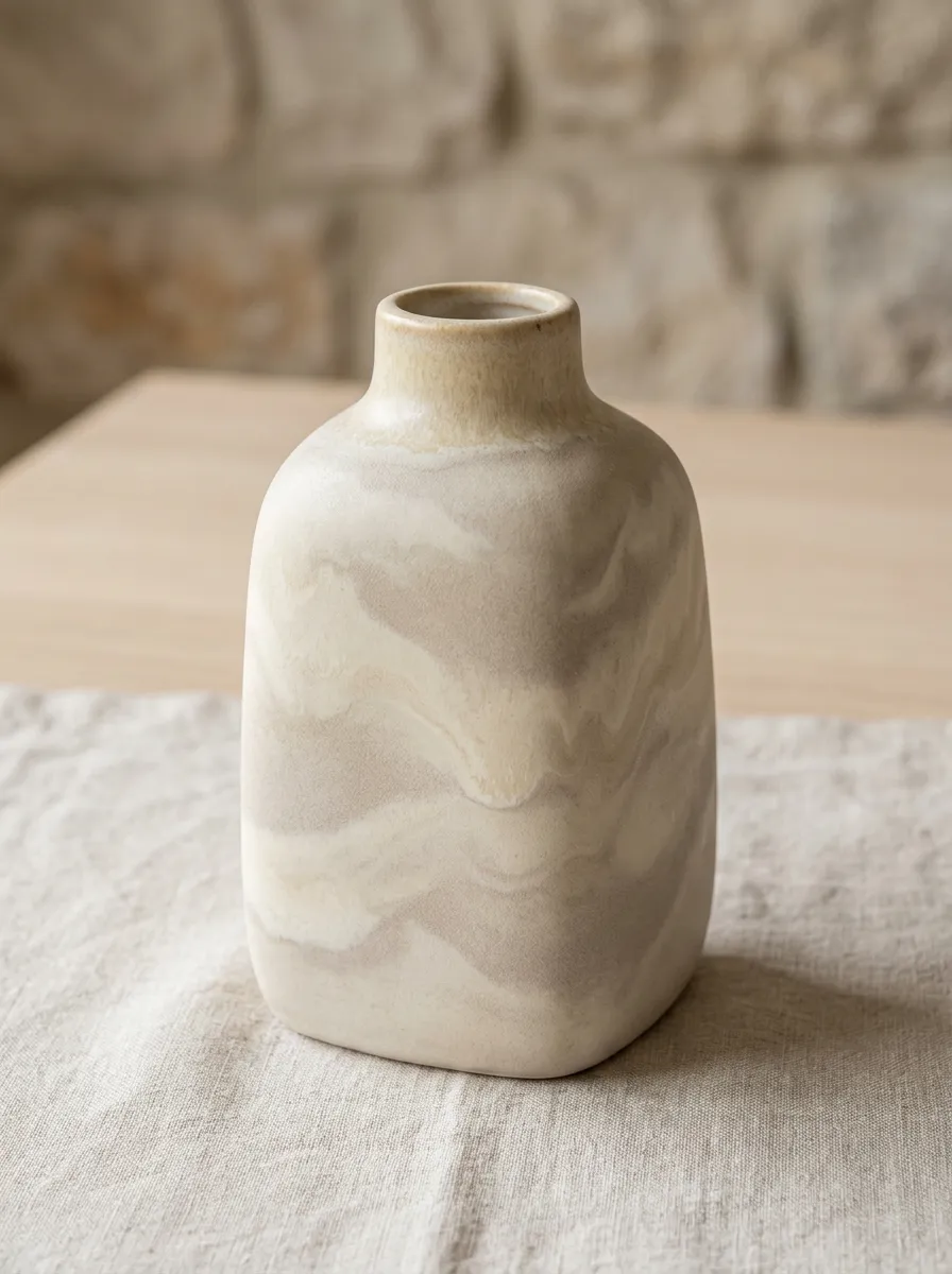 Minimalist Marble Printed Table Vase