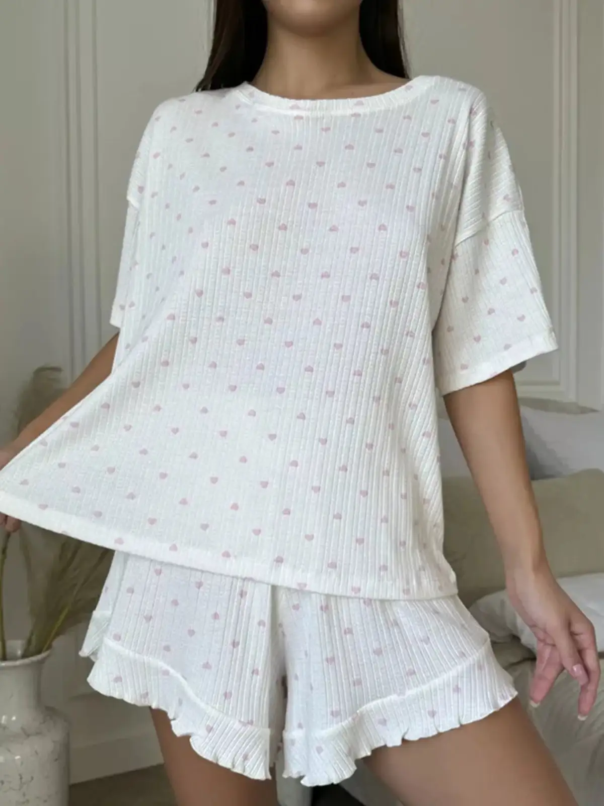 Refined Cotton Top and Shorts Lounge Set
