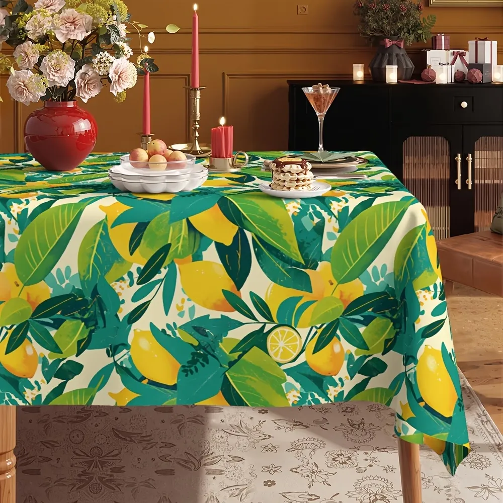 Lemon Leaf Pattern Tablecloth