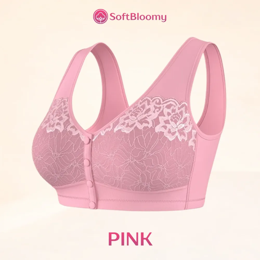 Easy-On Front Closure Cotton Comfort Shaping Bra for Seniors