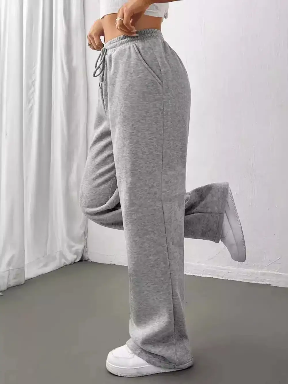 Drawstring Relaxed Fit Pocketed Casual Pants