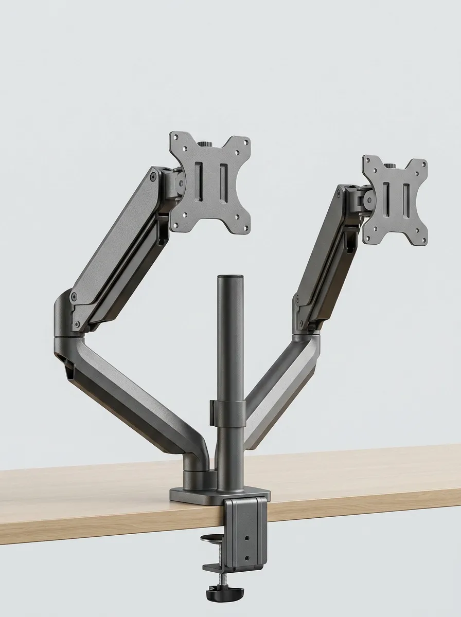 Office Worker Dual Monitor Adjustable Gas Spring Printed Computer Accessory