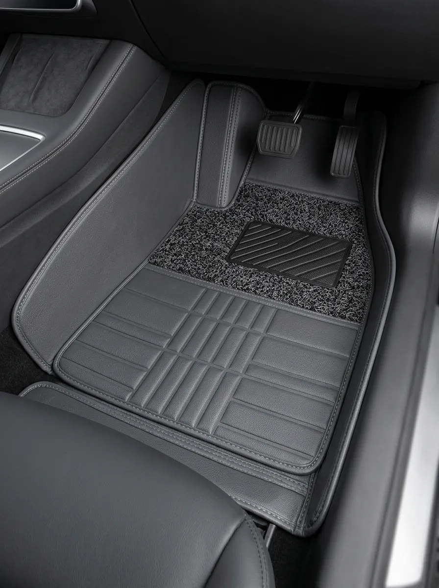 Refined Leather-Texture Car Floor Mats