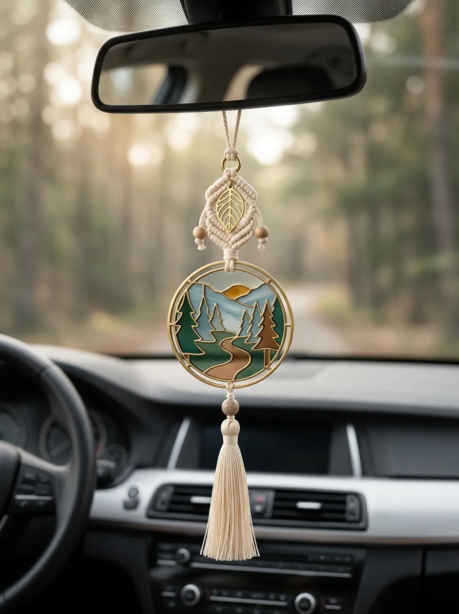 Modern Detail Rearview Mirror Hanging Ornament