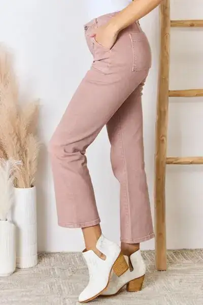 High Rise Ankle Flared Denim Jeans