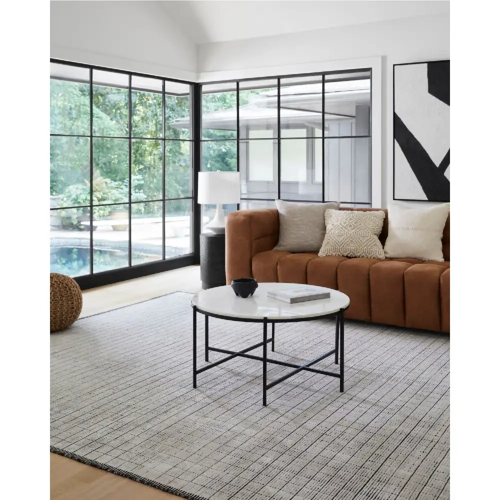 Hand-Loomed Square Pattern Carpet