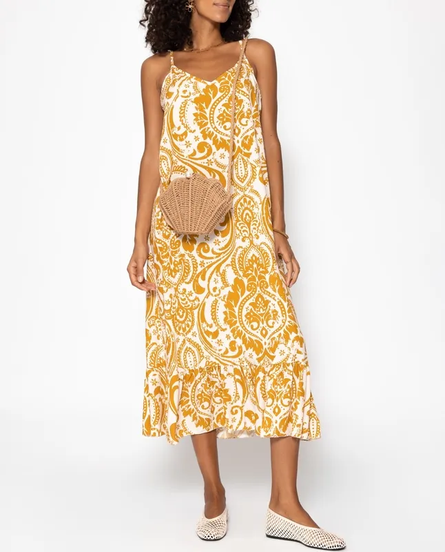Yellow Print Everyday Dress