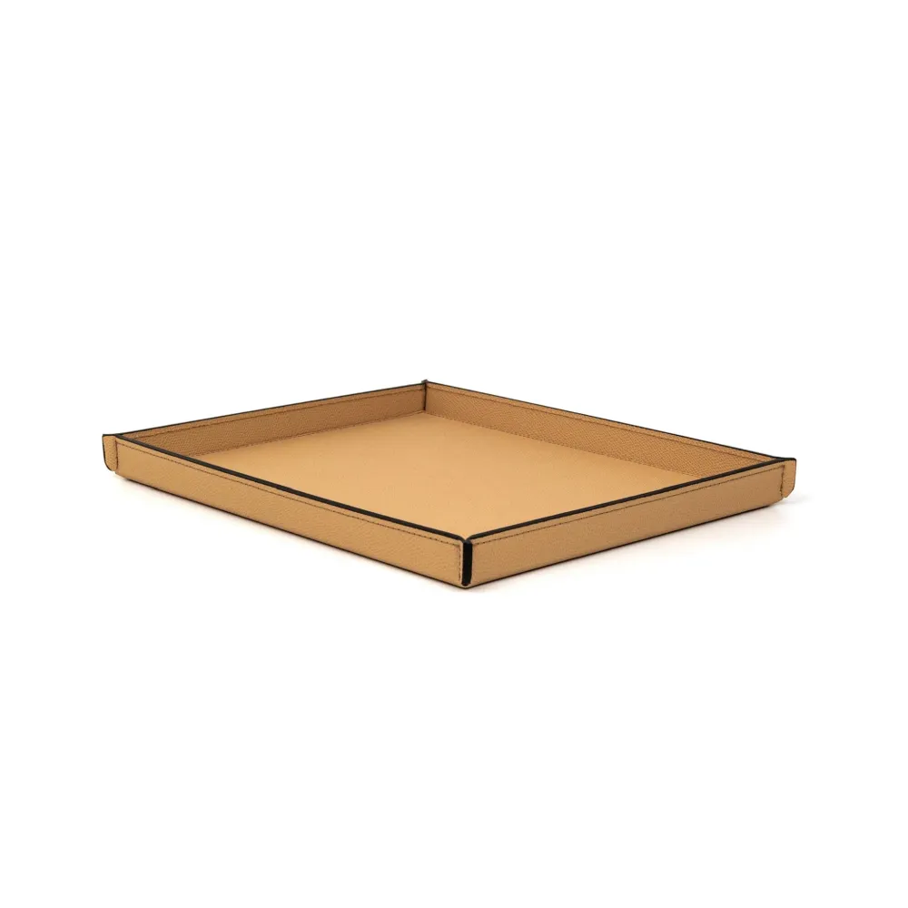 Rectangular Calfskin Leather Tray