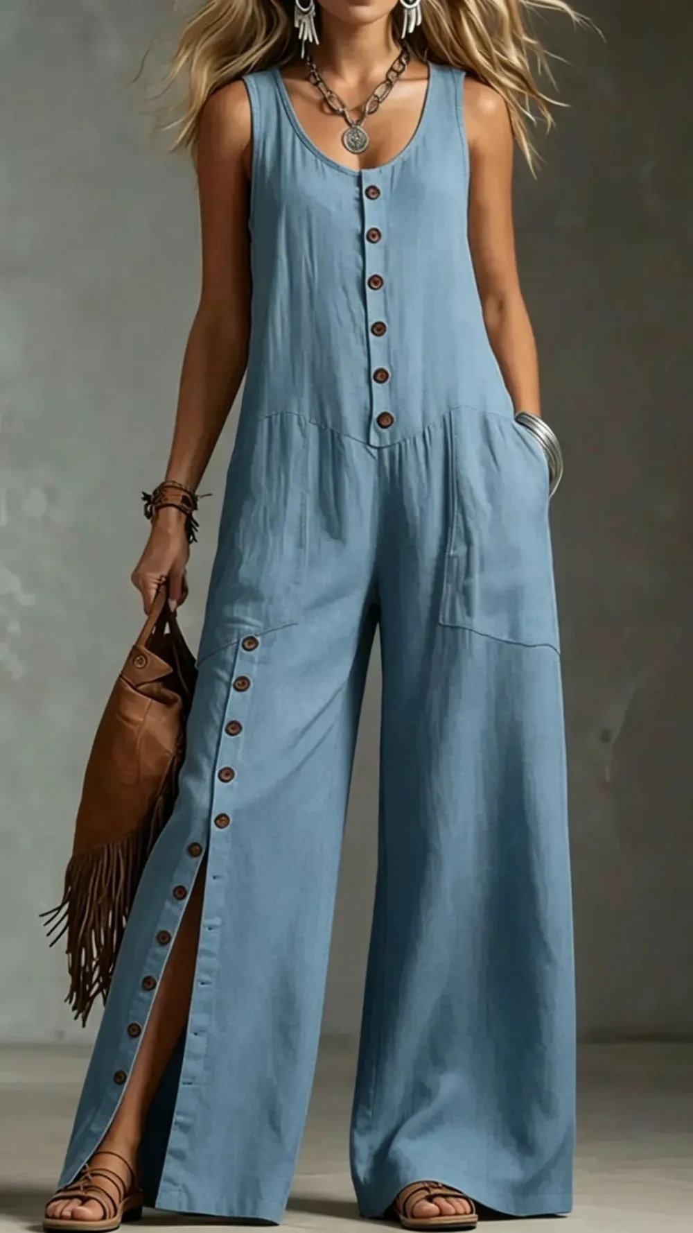 Cross Neck Jumpsuit