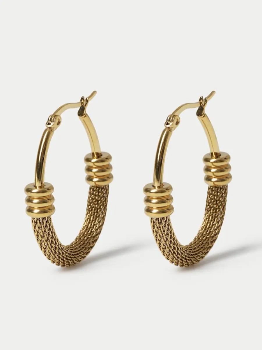 Gold Mesh Hoop Earrings