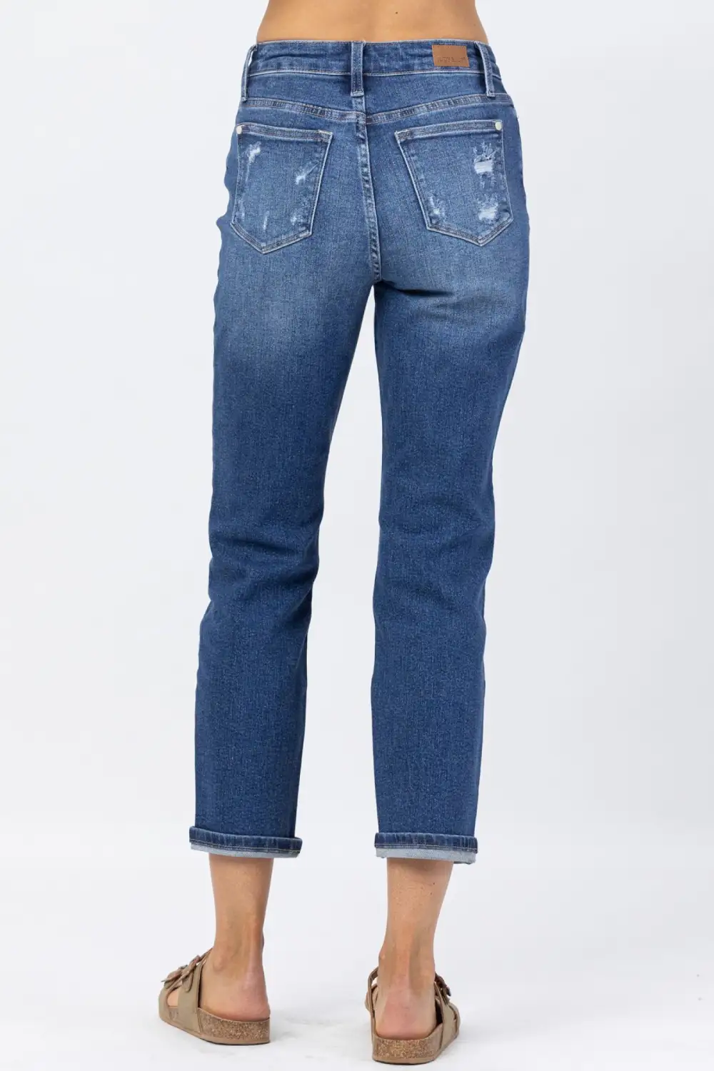 Embroidery Cropped Straight Apparel