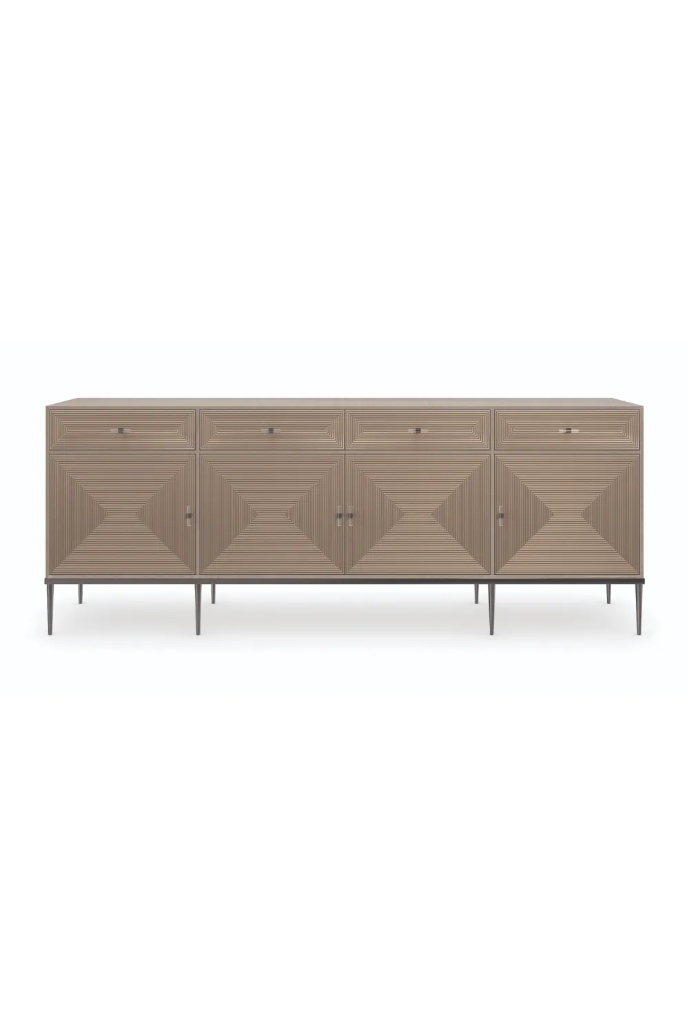 Geometrical Patterned Wooden Sideboard