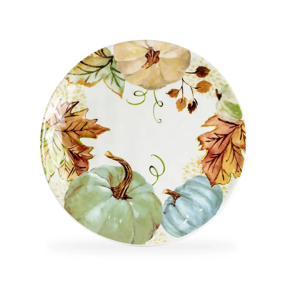 Fall Pumpkins Leaves Ceramic Dinner Plate