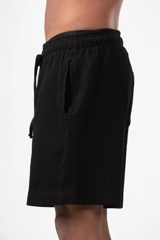 Black Everyday Textured Pull On Shorts
