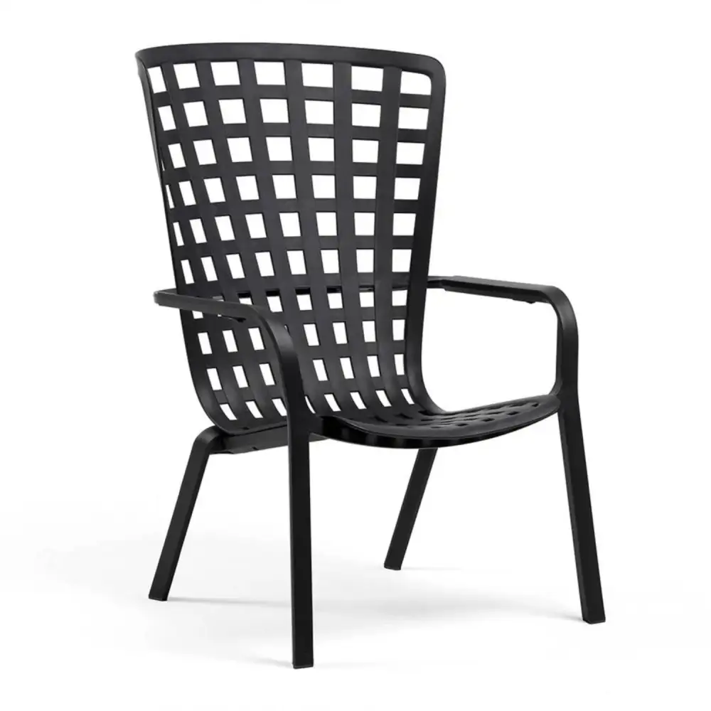 Square Perforated Reclining Outdoor Armchair