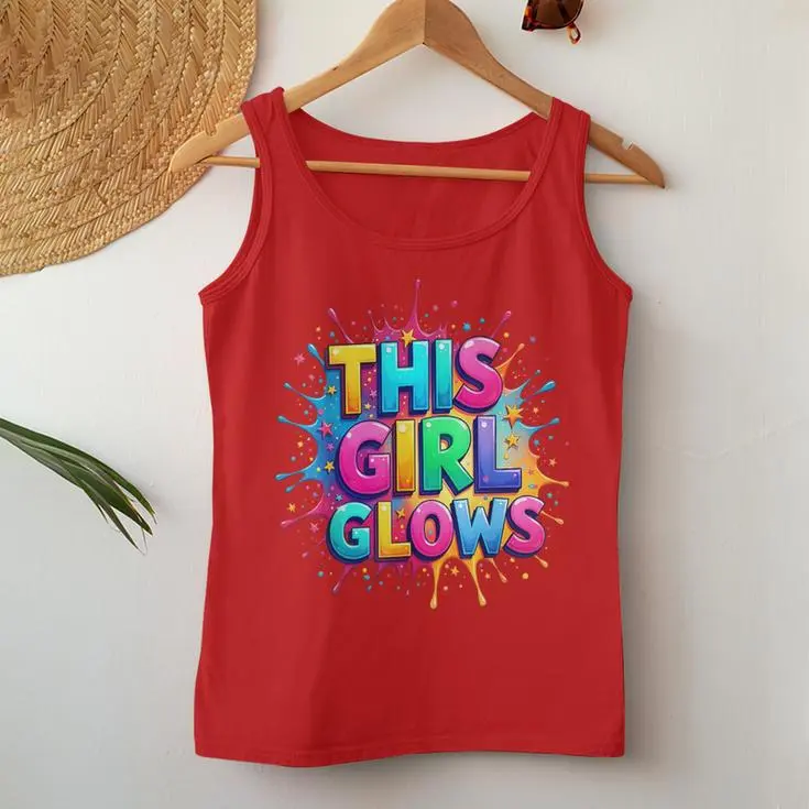 This Girl Glows Colorful Rainbow Colors Women Tank Top