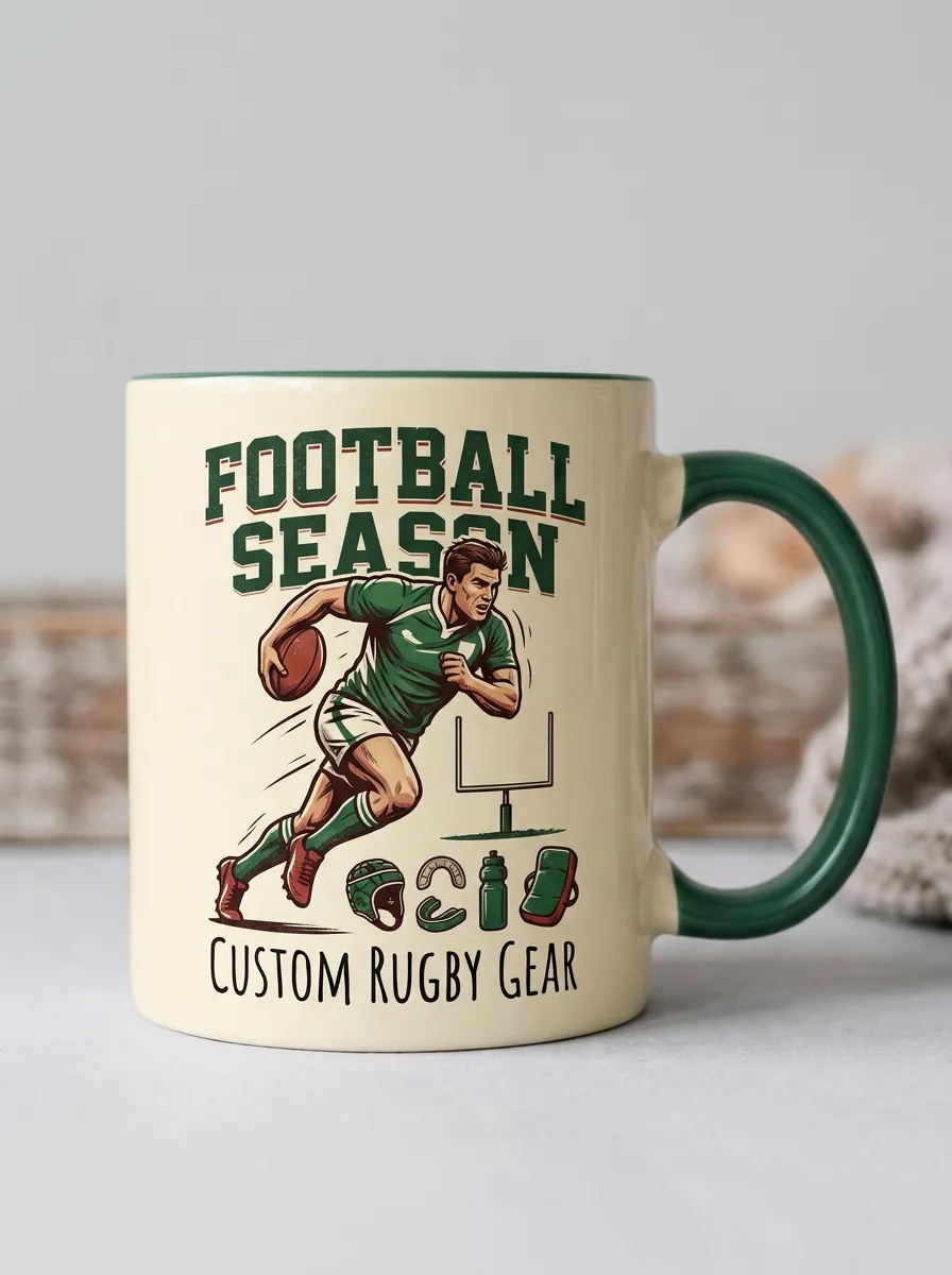Season Rugby Inspired Football Graphic Mug