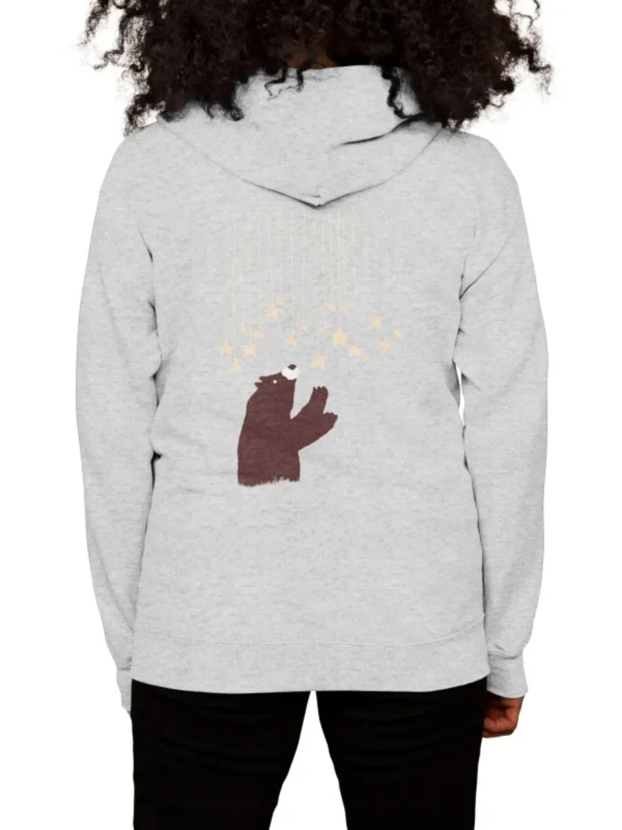 Star and Bear Print Hoodie