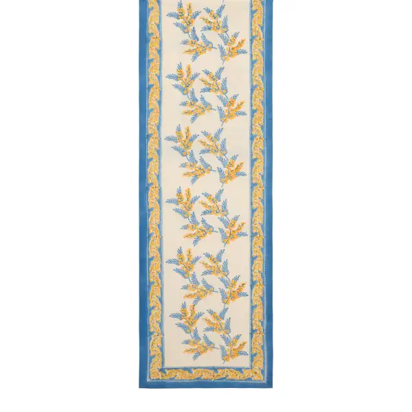 Delicate Mimosa Blossom Table Runner