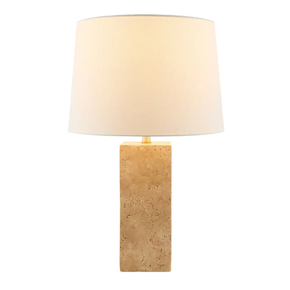 Square Travertine Table Lamp