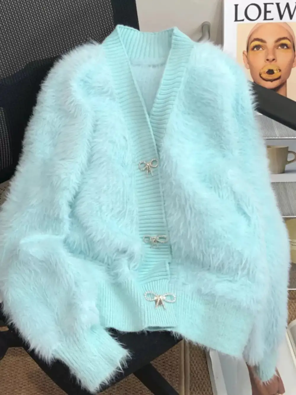 Button Up Fuzzy Cardigan