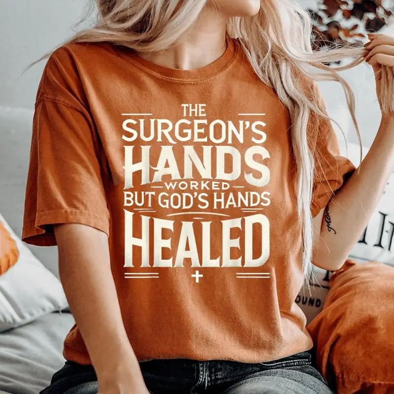 Inspirational Christian Faith Religious Surgery Recovery Men Women's Oversized Comfort T-Shirt