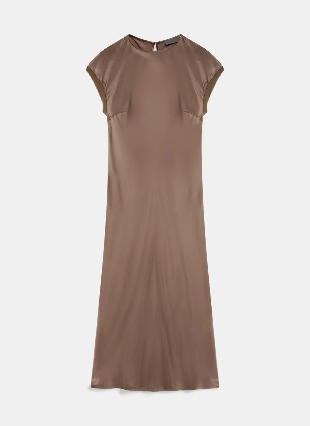 Casual Style Crew Neck Satin Midi Dress